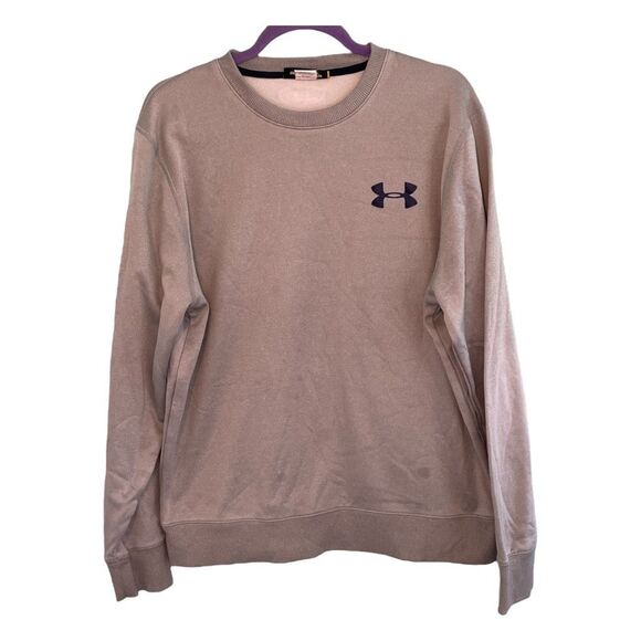 Under Armour Loose Fit Cold Gear Sweatshirt Silver Gray Fleece Lined M - Picture 1 of 9